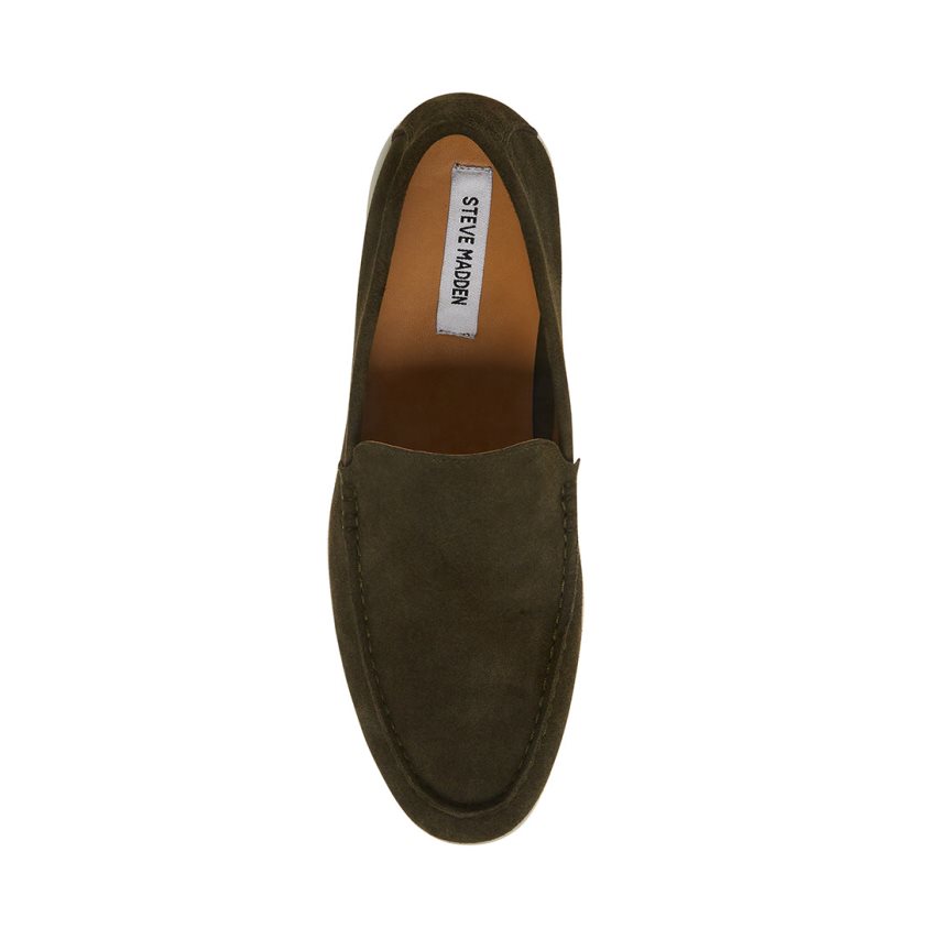 Loafers Steve Madden Larken Gamuza Hombre Verde Oliva | ES PB12S9